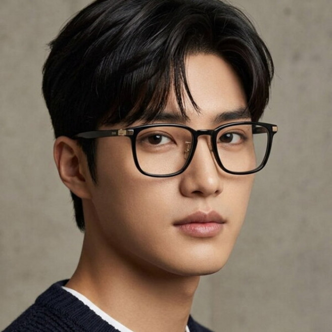 [휴고보스] 안경테 BOSS1408F 2M2 명품 블랙 스퀘어 뿔테 남자 여자 아시안핏
