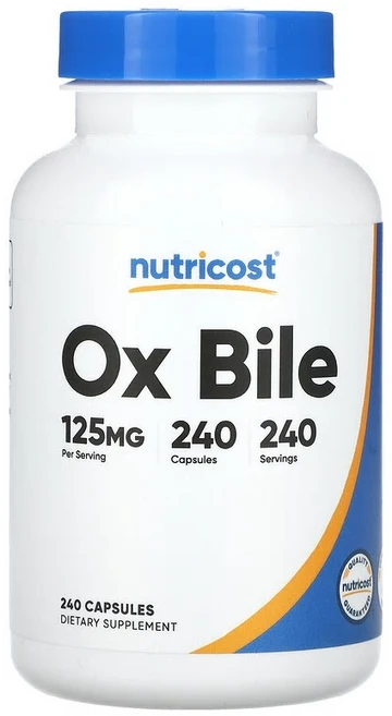 Nutricost 옥스 바일 125mg 캡슐 240정 NCS-67084, 1개 - 쿠팡