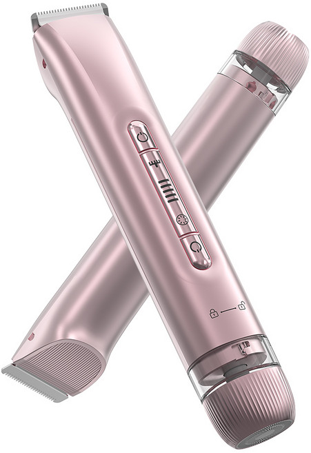 DDJJ 2in1 여성 제모기 전기면도기 제모면도기 바디제모기 더블헤드 충전식, 로즈골드