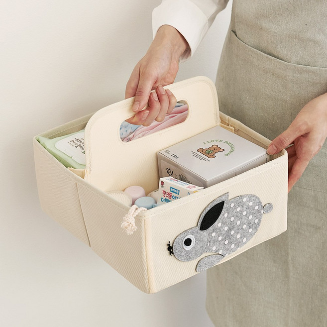 리빙스마일 아기 기저귀 정리함 다용도 바구니, 고래, 1개