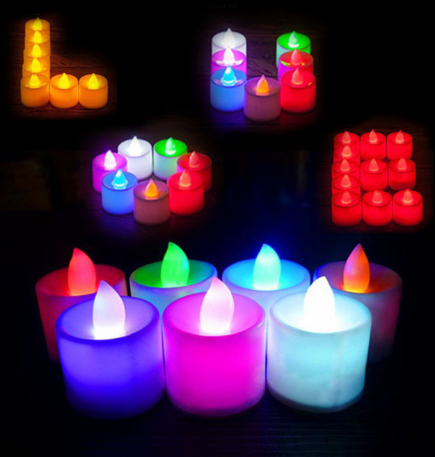 LED촛불 양초 캔들 미니 프로포즈 기념일 무드등 조명 티라이트 원형, 원형-LED미니캔들-화이트(건전지내장)