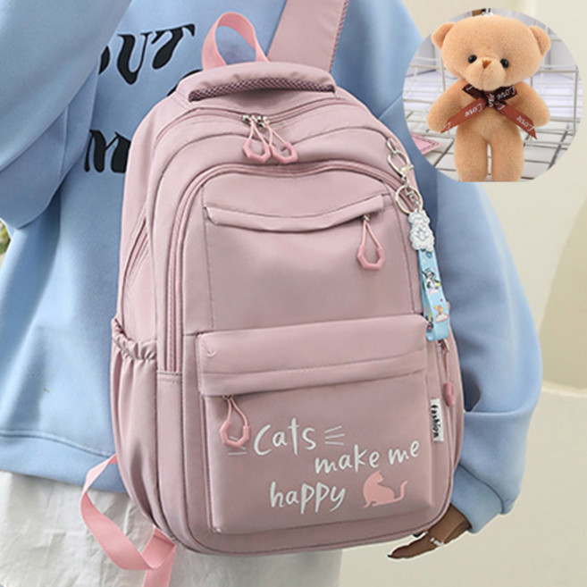 가벼운 백팩 T-221 여자 여성 남자 방수 나일론 여행 학생 가방