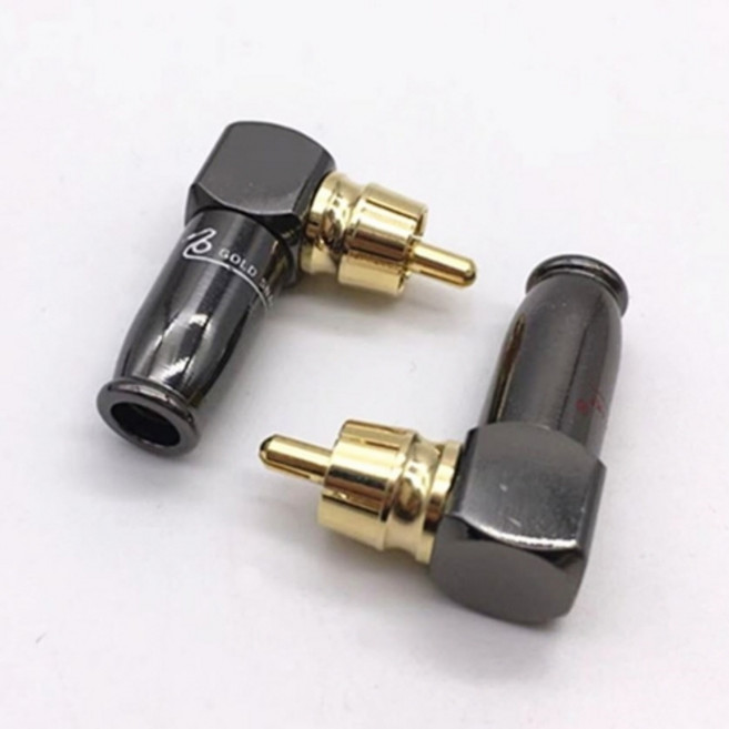 RCA 어댑터 직각 L형 M 플러그 커넥터 오디오 비디오, 1개