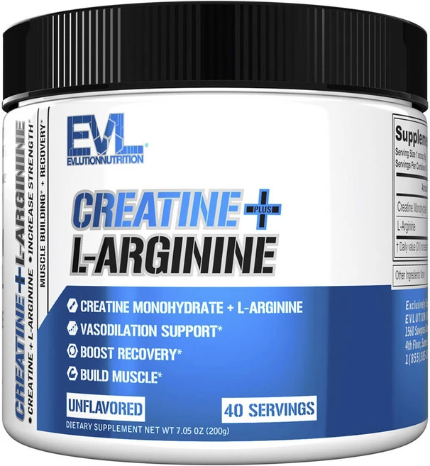 EVLUTIONNUTRITION 크레아틴 플러스 L 아르기닌 언플레이버드, 200g, 1개 - 쿠팡