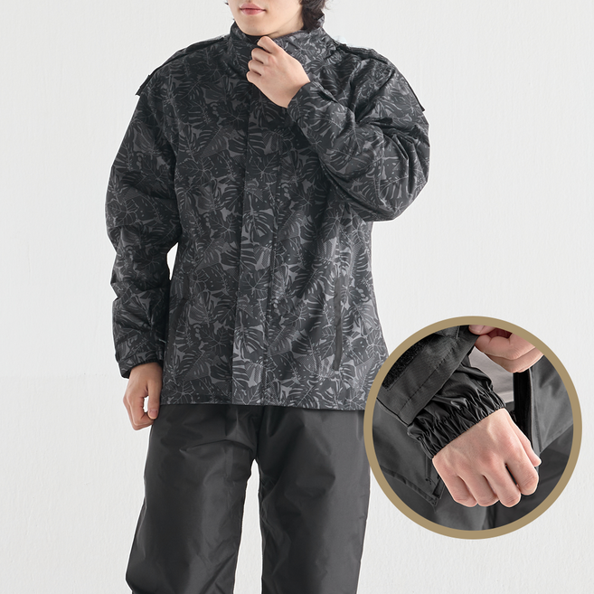 IRON 기능성 우비 상하세트, 블랙