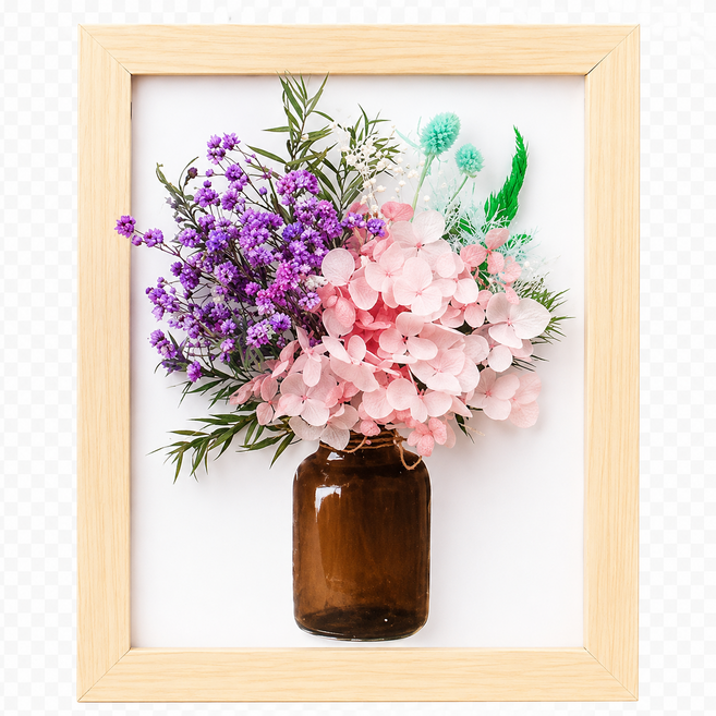 手工DIY乾燥花相框 永生花裝飾 花材包 DIY手工立體裝飾 乾燥花相框 乾燥花吊框 手工DIY 立體相框 麥手作, S森系木香