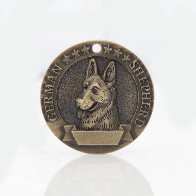 아미펫 대형견 중형견 입체네임택 각인 인식표 실종 이름표 목줄 목걸이, 디형고리, 1개