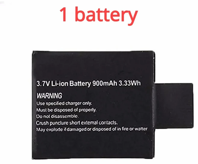 SJ4000 WiFi M10 스포츠 액션 카메라 DV 용 3.7V 충전식 리튬 배터리 900mAh, 06 1 battery, 01 China Mainland
