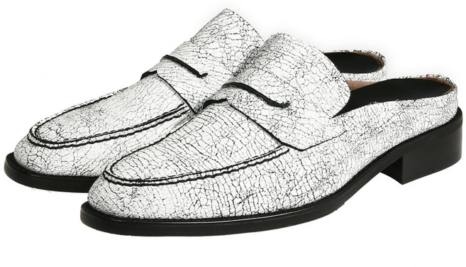 RHJ-60-13-D 양가죽 남자 슬리퍼 남성 구두 화이트