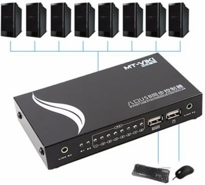 MT-VIKI 8 포트 KVM 동기화 장치 USB 1 Maus Tastatur Steuert PC 호스트 핫키 Crossing 스위치 MT-KM108-U