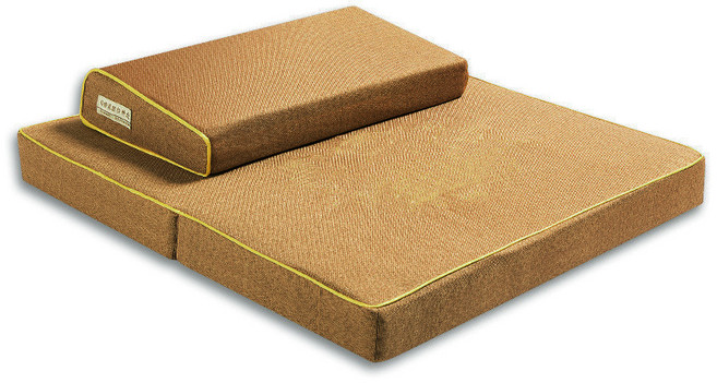 고급원단 접이식 명상 기도 수양 방석 쿠션, 카멜