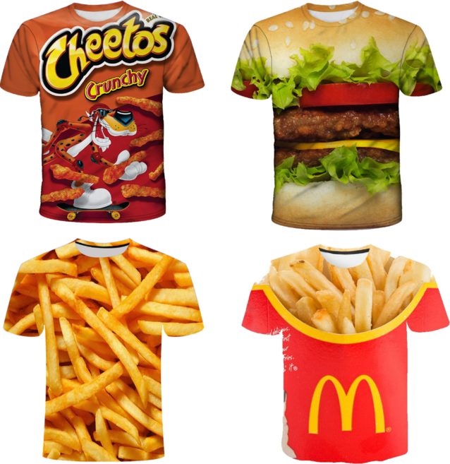 음식 프린트 티셔츠 햄버거 반팔티 쓸데없는선물 재미있는선물
