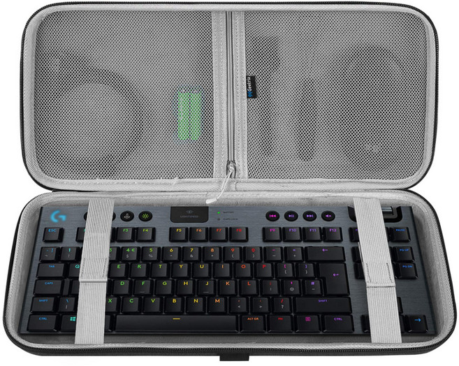 GEEKRIA TKL 키보드 케이스 (80% / 87키 키보드용) 하드 쉘 휴대용 가방 호환 G915 TKL SteelSeries Apex Pro TKL Apex9 TKL, 짙은 회색, 1개