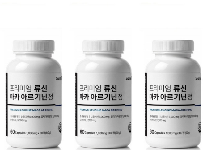 L류신 마카 아르기닌 60정 x 3개 로이신 분리유청단백 야관문