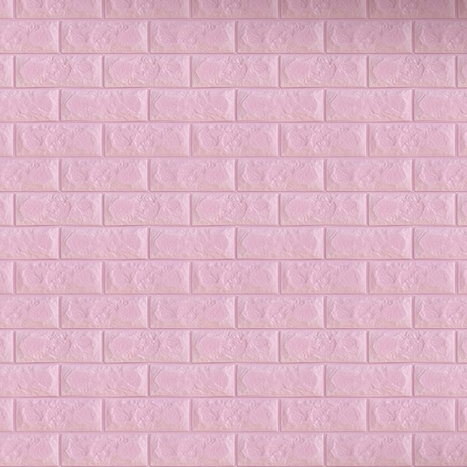 쿠셔니 폼블럭 폼벽지 셀프인테리어 붙이는 스티커 접착식벽지 시트지, 파스텔핑크, 1개