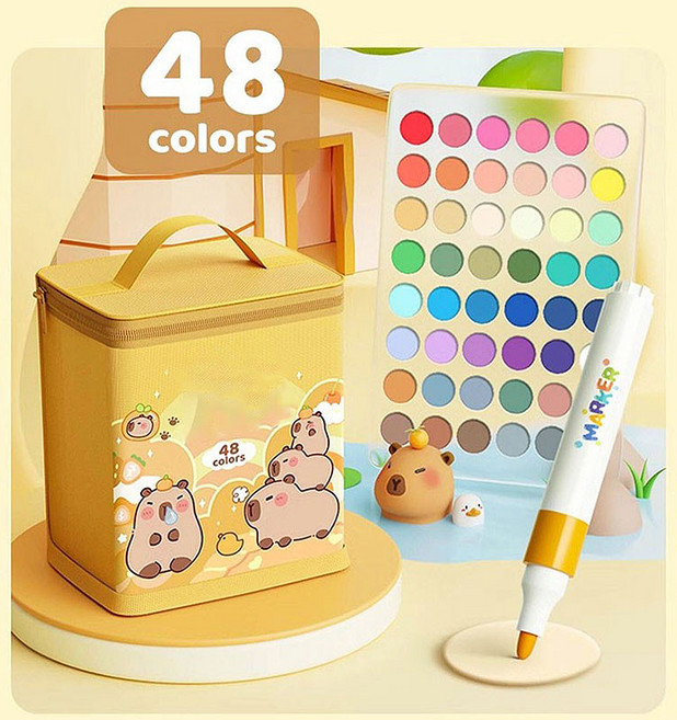 타오진 다용도 봉지 마카펜 세트, 1세트, 48색