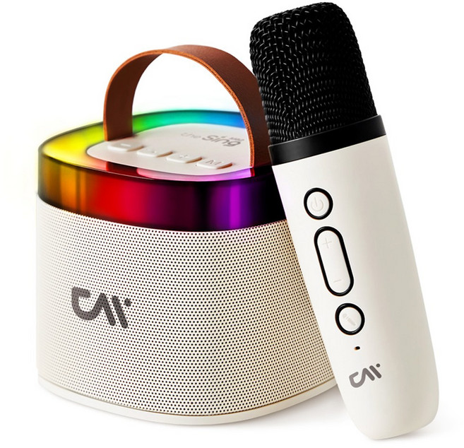 더씽 무선 LED 블루투스 마이크 스피커, The sing M62, 아이보리