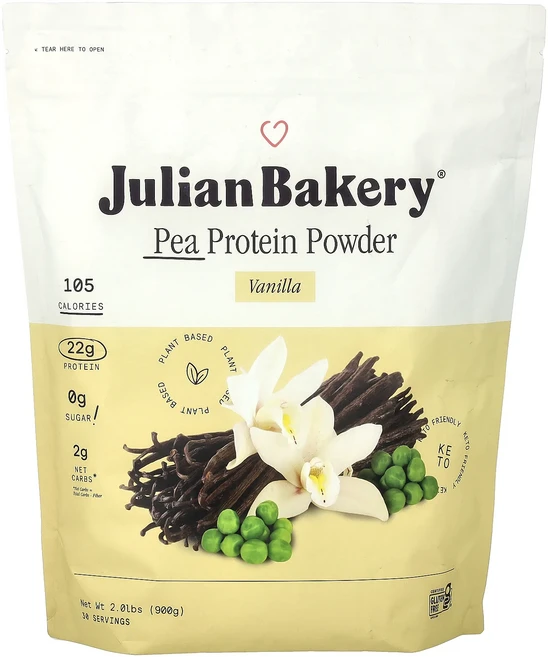 새해 건강을 선물하세요 Julian Bakery 완두콩 단백질 분말 바닐라 맛 900g(2.01lb) 특별관리진행, JulianBakery완두콩단백질분말바닐라맛900g20, 900g, 1개 - 쿠팡