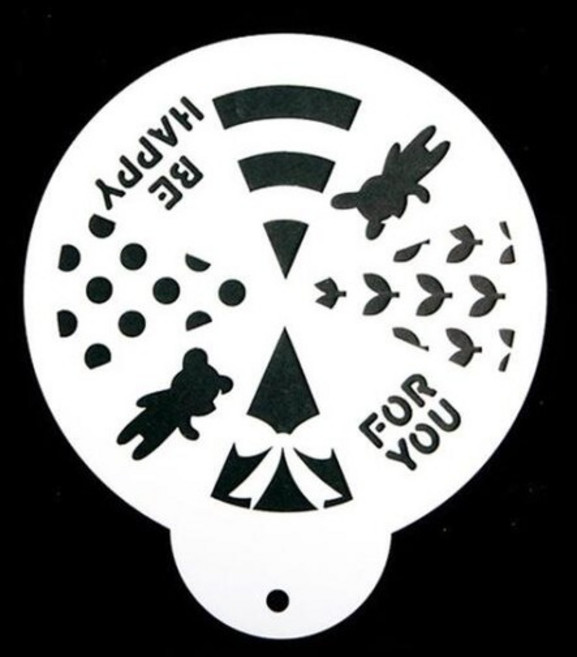 와인앤쿡 카페테리아 데코 도안 스텐실조각케익 곰돌이 1개