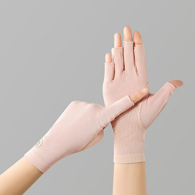 MIROSE 여성 자외선차단 운전장갑 등산 골프 장갑 양손 미끄럼방지, MRS_핑크, 1개