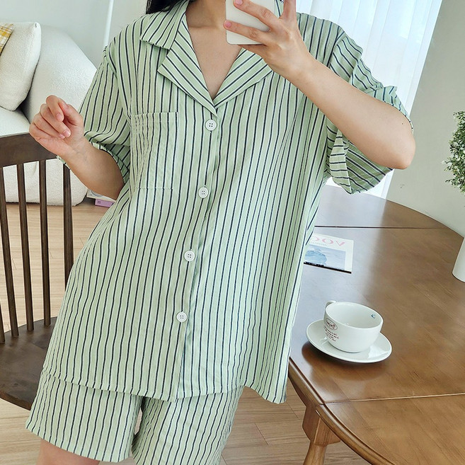 엘라운지 쿨링 엠보 여성 남성 공용 파자마 세트