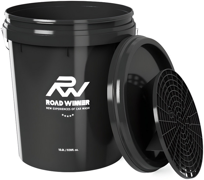 로드위너 대용량 세차 버킷 + 그릿가드 + 뚜껑 세트, 20L, 혼합색상