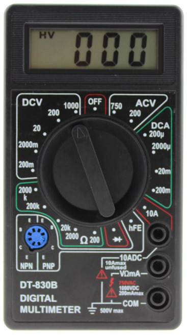 디지털 멀티 미터 DT-830B 정확하게 다기능 다이오드 Amp 볼트 휴대용 전압계 미터 자동차 자동차 저항, 검은 색, ABS