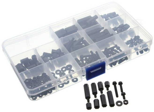 260P M3 나일론 스페이서 너트 세트 - 육각 기판 고정용 나사 키트 - PCB 조립용, 260개, 1cm, 1/8(3.1mm)