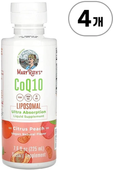메리루스 코큐텐 리포좀 시트러스 피치맛 MaryRuth's CoQ10 Liposomal Citrus Peach 225ml, 4개 - 쿠팡