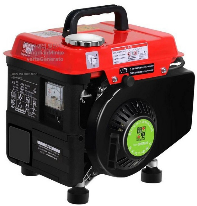 캠핑용 무소음 발전기 저소음 소형 가정용, 전동구리 변속 1000W 2행정, 1개
