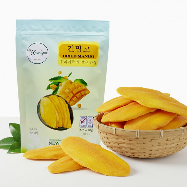 쫀득한 프리미엄 베트남 말린망고 슬라이스 말랭이 건과일 건망고 300g, 1개