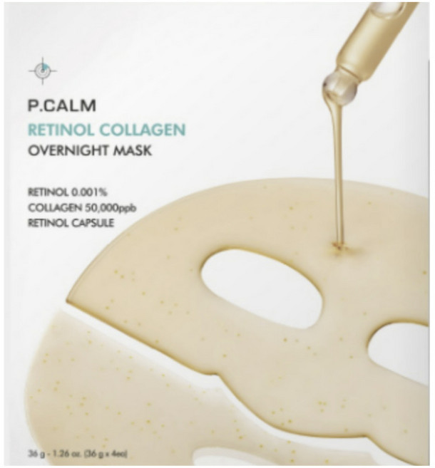 3시간마스크팩 피캄모공실종팩 레티놀 콜라겐 오버나이트 4매, 1개