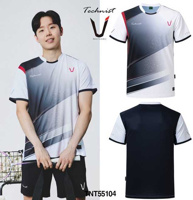 테크니스트 배드민턴 남성 여성 티셔츠 반팔 상의 블랙 화이트 TNT55104