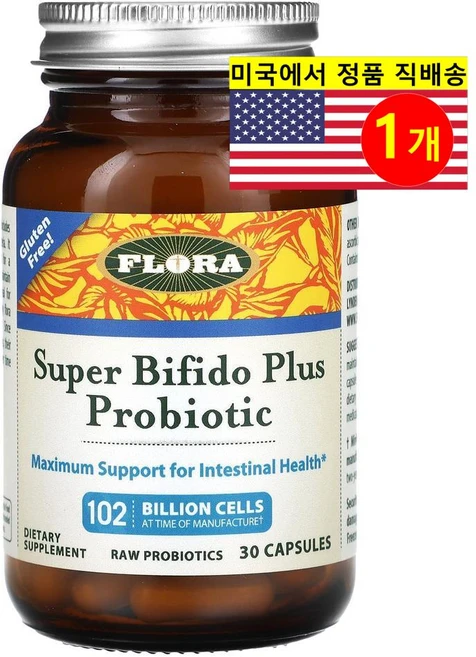 Flora 플로라 비피도 프로바이오틱 Bifido Plus Probiotic 1020억 CFU, 1개, 30정 - 쿠팡
