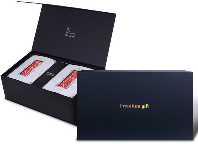 정육 선물포장 스킨포장 지함박스 new자석형 블랙 (2417 8입 포장), 뉴블랙지함, 1개