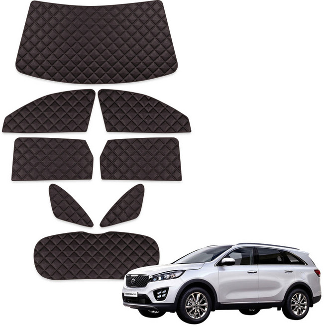 루젠 올뉴쏘렌토 차박커튼 캠핑 암막 햇빛가리개, 1세트, 다크브라운