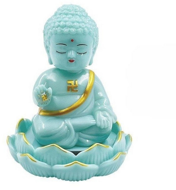 움직이는 스님 노호혼 부처님 태양열 고개 흔드는 옥색 자동차 스님 목탁, 1개