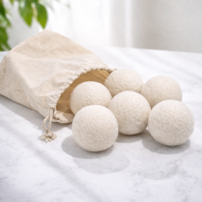 IL9 건조기 섬유 보호 양모볼 6p, 1세트, 화이트