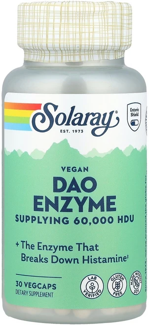 Solaray 비건 DAO 효소 4.2mg 베지 캡슐 30정 Solaray (솔라레이), Solaray, 비건 DAO 효소, 4.2mg, 베지, 1개 - 쿠팡
