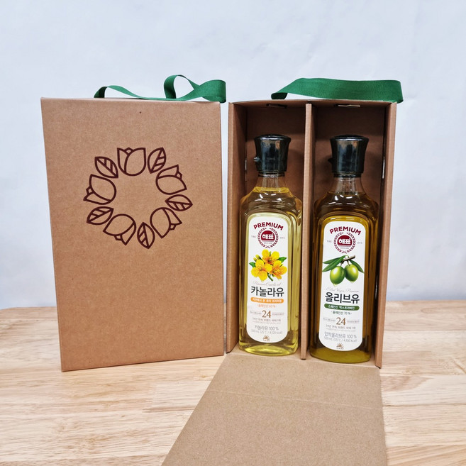해표 카놀라유 500ml + 올리브유 500ml 선물세트 단체선물, 5개