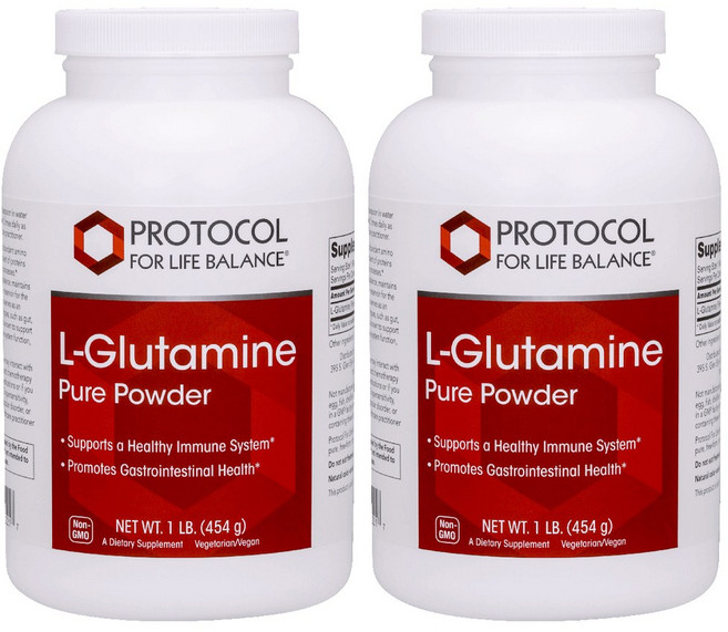 Protocol For Life Balance L-麩醯胺酸素食補充粉, 2罐, 454g