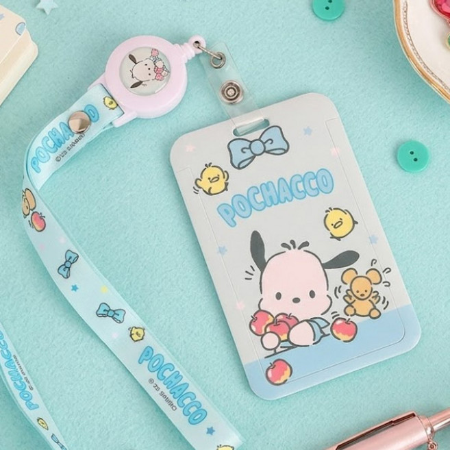 산리오 릴 목걸이 교통카드 지갑 포차코 릴홀더 카드지아 케이스 카드홀더