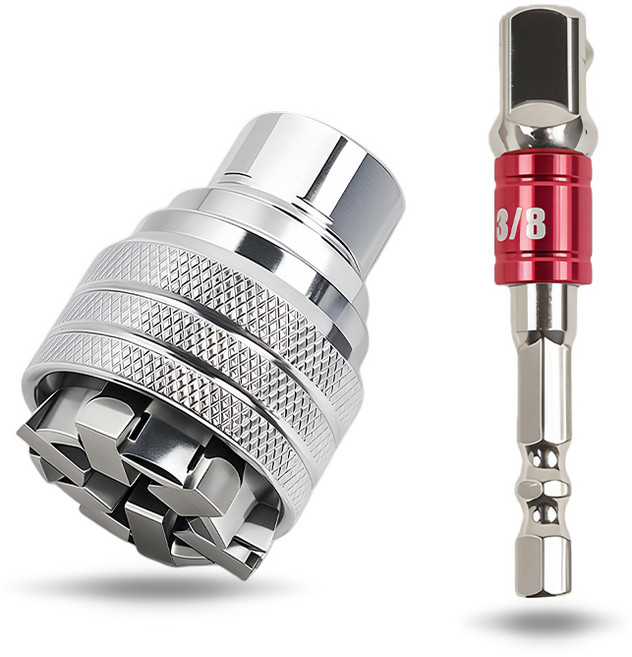 공구PXJ 조절식 임팩용 소켓 어댑터 만능복스소켓 10mm-19mm, 1세트