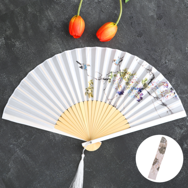 접이식 전통부채, 등나무 꽃 정원, 1개