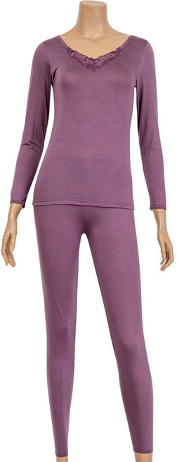 필굿웨어 여성 모달 9부 레이스 내의 상하의세트 4907S