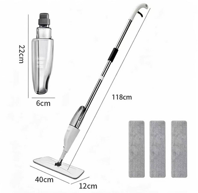 스프레이 밀대걸레 + 극세사 패드 2개, 1개