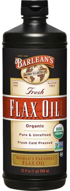 Barlean's 냉간 압착 아마씨에서 추출한 발린의 유기농 리그난 아마씨 오일 액체 보충제 - 심장 건강 비건 및 글루텐 프리를 위한 7 230mg ALA 오메가-3 지방산, 1개 - 쿠팡