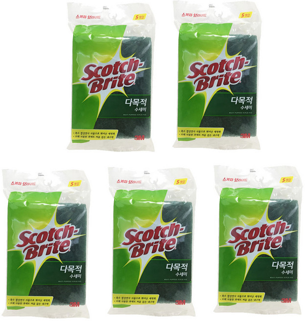 스카치브라이트 다목적 수세미 소형, 5개입, 5개