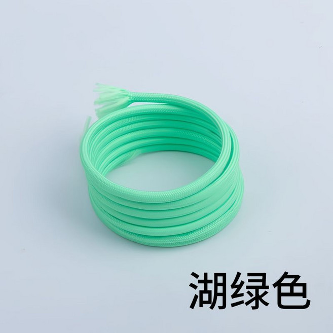 5彩色滌綸繩子跳點傘繩手工包芯圓繩抽繩鑰匙扣編織繩包掛件 副廠商品, 湖綠, 1個