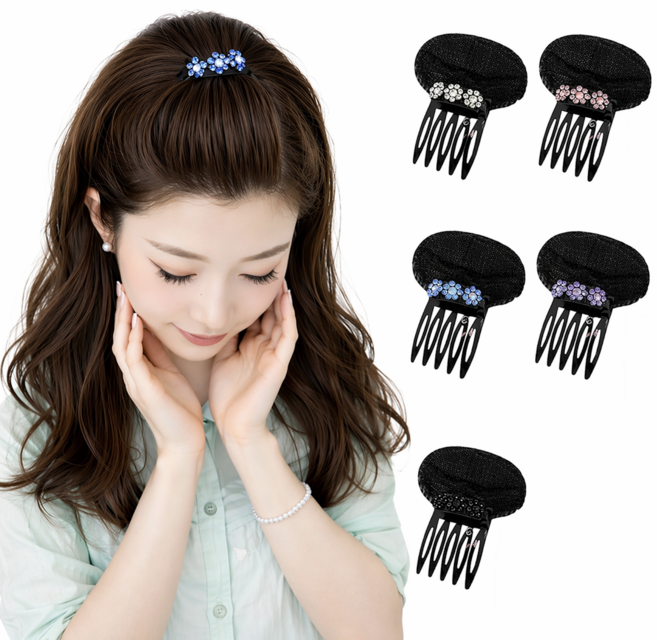 미룬토 큐빅 정수리 볼륨핀 헤어집게핀 5종 한세트